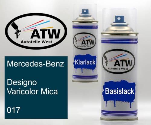 Mercedes-Benz, Designo Varicolor Mica, 017: 400ml Sprühdose + 400ml Klarlack - Set, von ATW Autoteile West.